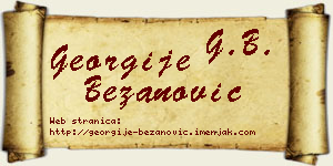 Georgije Bežanović vizit kartica
